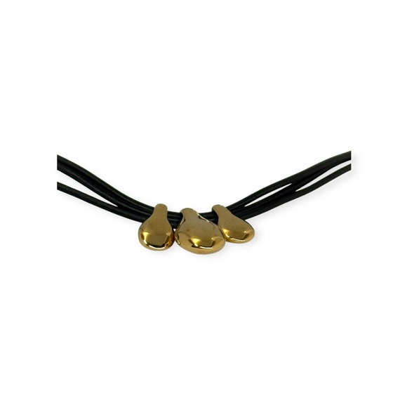 new Ralph Lauren 𒀭 Multi Strand Choker with 3 Briolette Pendants 𒀭Black Gold - Picture 11 of 16